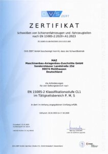 thumbnail of 2025_10_15 – MAZ, DVS Zert, Zertifikat EN 15085-2